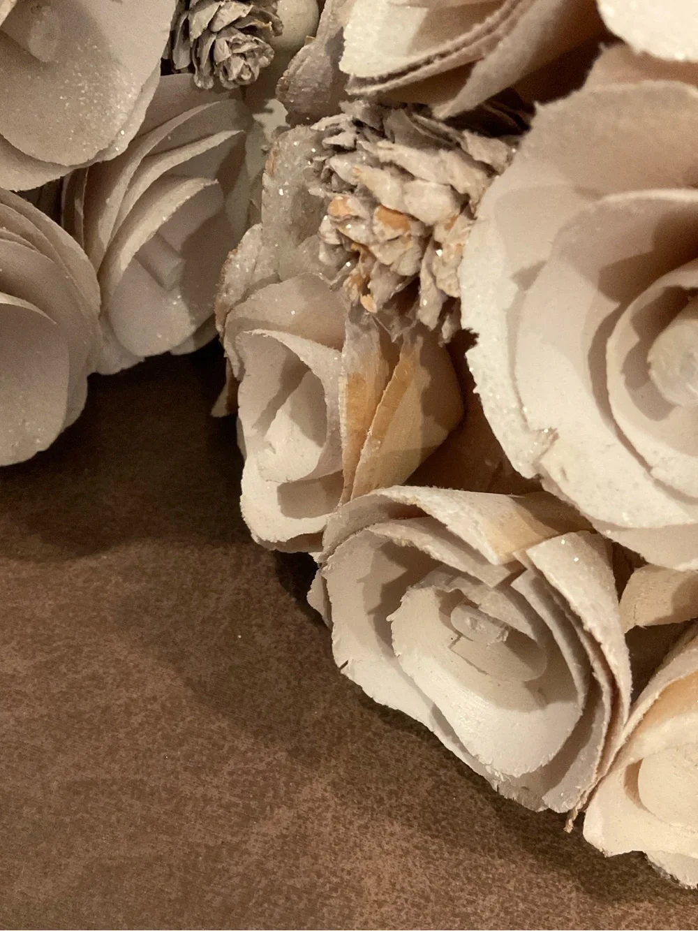Smith & Hawken Cone Trees in White Glitter
